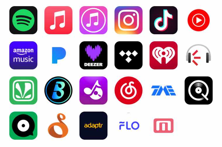 Streaming logos where Howard Issacson's music can be found